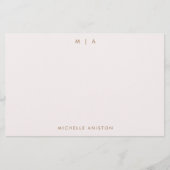 バラエレガント金ゴールドモダンモノグラムクラシックカスタム 便箋 (正面)