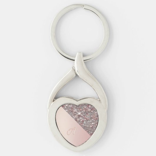 バラエレガント金ゴールドモノグラムキーチェーン キーホルダー (正面)