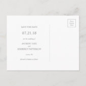 バラエレガント金ゴールドモノグラム日付ポストカードを保存 案内ポストカード (裏面)