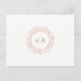 バラエレガント金ゴールドモノグラム日付ポストカードを保存 案内ポストカード