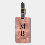 バラエレガント金ゴールドモノグラム ラゲッジタグ (正面縦)
