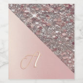 バラエレガント金ゴールドモノグラム ワインラベル (シングルラベル)