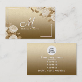 バラエレガント金ゴールドモノグラム 名刺