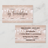 バラエレガント金ゴールドラグジュアリースパークルグリッターグラム 名刺 (正面/裏面)