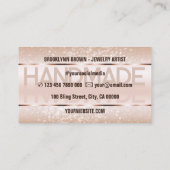 バラエレガント金ゴールドラグジュアリースパークルグリッターグラム 名刺 (裏面)