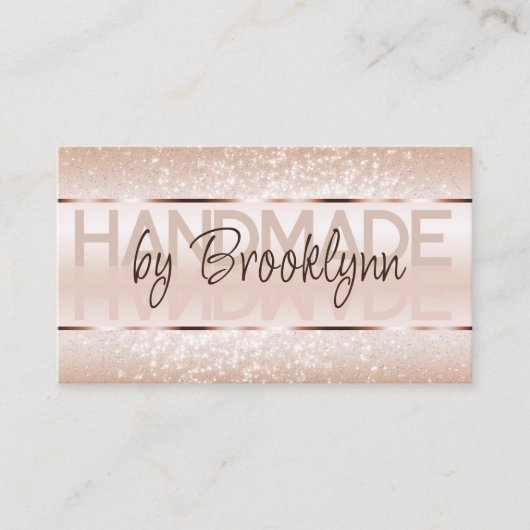 バラエレガント金ゴールドラグジュアリースパークルグリッターグラム 名刺 (正面)