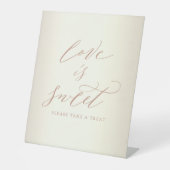 バラエレガント金ゴールドラブズスウィートシャンパーニュ結婚ーズ 台座サイン (正面)