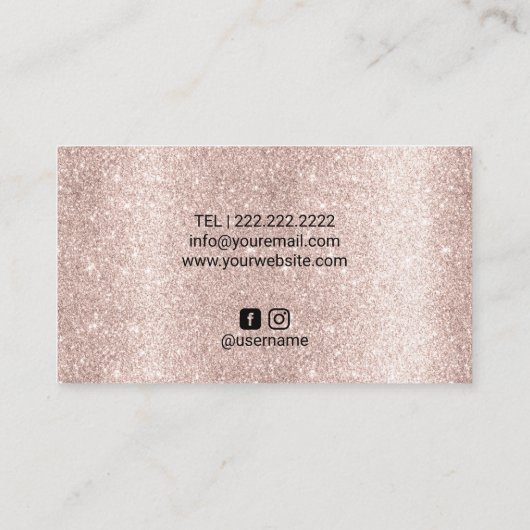 バラエレガント金ゴールドリップ美しいサロンメイクアップアーティスト 名刺 (裏面)