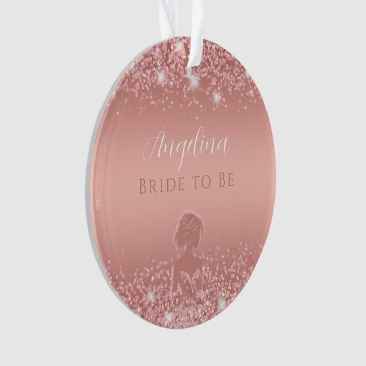 バラエレガント金ゴールドリュックスきらめくブライダルシャワー オーナメント (正面)