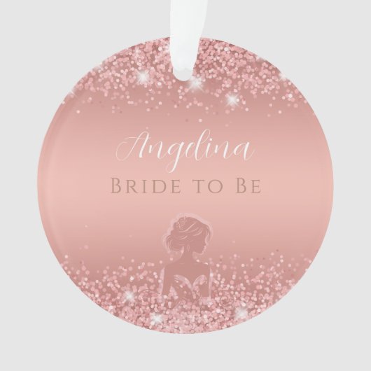 バラエレガント金ゴールドリュックスきらめくブライダルシャワー オーナメント (正面)