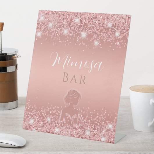 バラエレガント金ゴールドリュックスきらめくブライダルシャワー 台座サイン (インサイチュ)