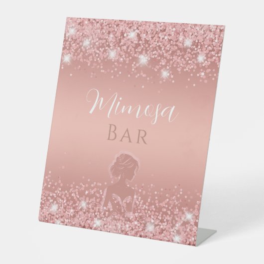 バラエレガント金ゴールドリュックスきらめくブライダルシャワー 台座サイン (正面)