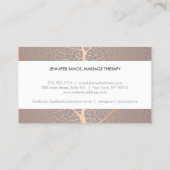 バラエレガント金ゴールドリーフツリーパターンロイヤリティカード 名刺 (裏面)