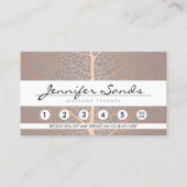 バラエレガント金ゴールドリーフツリーパターンロイヤリティカード 名刺 (正面)