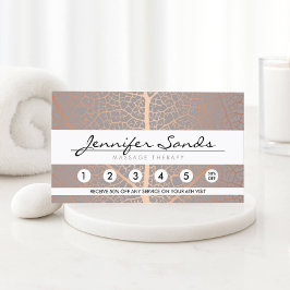 バラエレガント金ゴールドリーフツリーパターンロイヤリティカード 名刺