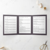 バラエレガント金ゴールドリーフロゴパープルパンフレット 三つ折りカード (内部)