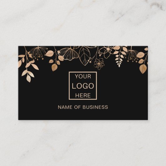 バラエレガント金ゴールドリーフQRコードソーシャルメディアのアイコン 名刺 (正面)