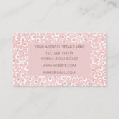 バラエレガント金ゴールドレオパード印刷ホワイトパターン 名刺 (裏面)