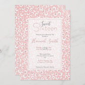 バラエレガント金ゴールドレオパード印刷ホワイトパターン 招待状 (正面/裏面)