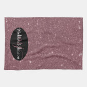 バラエレガント金ゴールドレタリングへのブラックキッチン キッチンタオル (横)