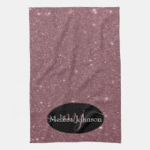 バラエレガント金ゴールドレタリングへのブラックキッチン キッチンタオル (縦)