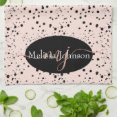 バラエレガント金ゴールドレタリングへのブラックキッチン キッチンタオル (折り畳み)