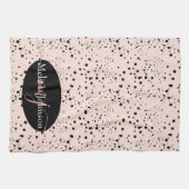 バラエレガント金ゴールドレタリングへのブラックキッチン キッチンタオル (横)