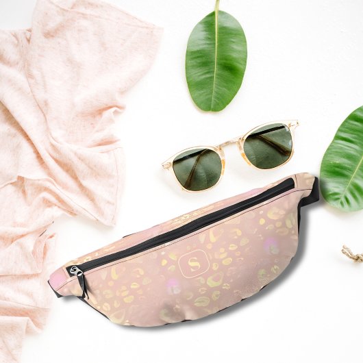 バラエレガント金ゴールドレモンシフォンヒョウクールプリント ファニーパック