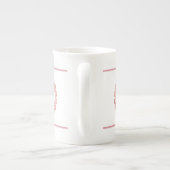 バラエレガント金ゴールドレースモパーソナライズされたノグラム ボーンチャイナマグカップ (裏面)