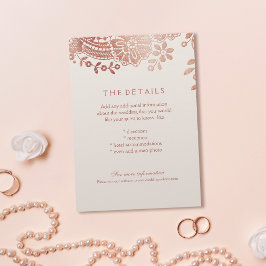バラエレガント金ゴールドレース結婚詳細カード エンクロージャーカード