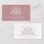 バラエレガント金ゴールドロータスフラワー 名刺 (正面/裏面)