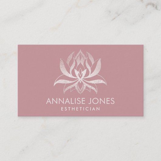 バラエレガント金ゴールドロータスフラワー 名刺 (正面)