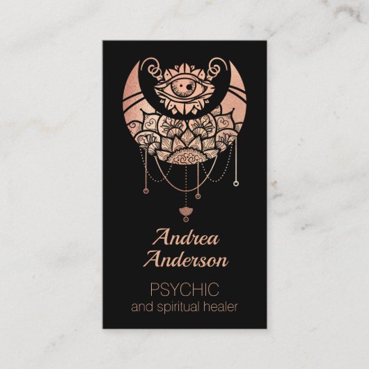 バラエレガント金ゴールド三日月 名刺 (正面)