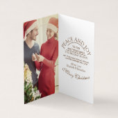 バラエレガント金ゴールド写真クリスマスカード 名刺 (内部)