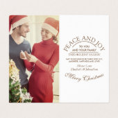 バラエレガント金ゴールド写真クリスマスカード 名刺 (内部フラット)