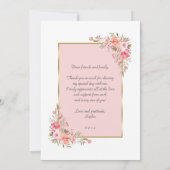 バラエレガント金ゴールド卒業ありがとう写真 サンキューカード (裏面)