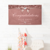 バラエレガント金ゴールド卒業ダイヤモンドボウグリッター 横断幕 (インサイチュ)