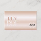 バラエレガント金ゴールド及びロゴ付きブラック鏡フォント 名刺 (正面)