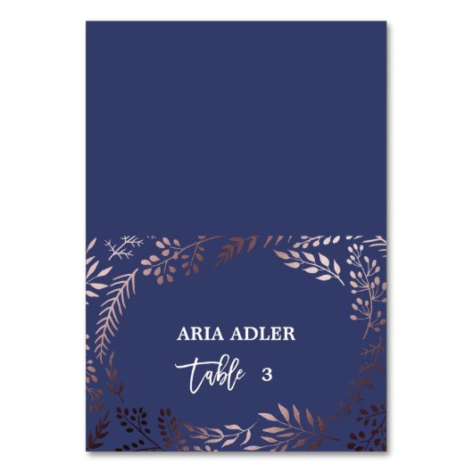 バラエレガント金ゴールド及び海軍結婚護衛所 テーブルナンバー (正面)