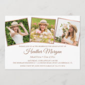 バラエレガント金ゴールド大学院写真修了会 招待状 (正面)