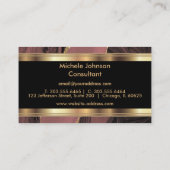 バラエレガント金ゴールド大理石と金ゴールド 名刺 (裏面)