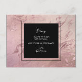 バラエレガント金ゴールド大理石は私の花嫁のメイドになる インビテーションポストカード (裏面)