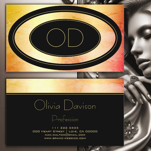 バラエレガント金ゴールド大理石トレンディーマーリーモノグラム 名刺