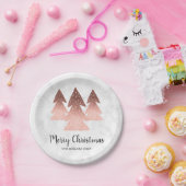 バラエレガント金ゴールド大理石メリークリスマスツリー ペーパープレート (パーティー)