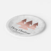 バラエレガント金ゴールド大理石メリークリスマスツリー ペーパープレート (アングル)