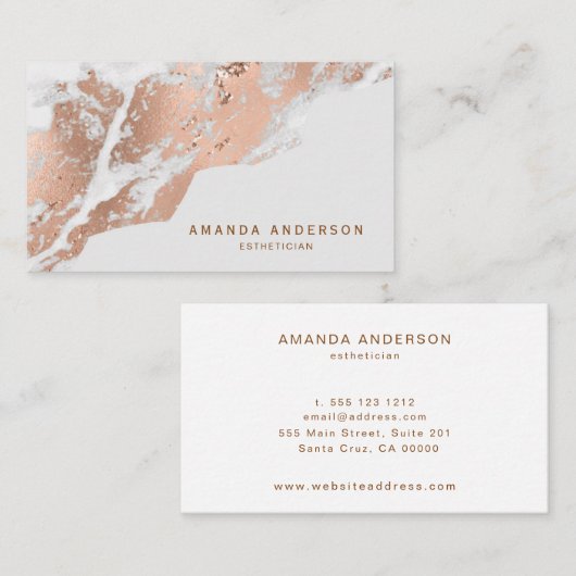 バラエレガント金ゴールド大理石 名刺 (正面/裏面)