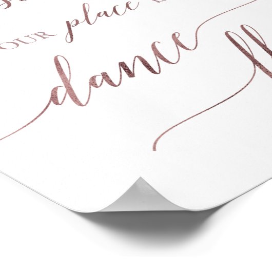 バラエレガント金ゴールド座席表ダンスフロア標識 ポスター (角)