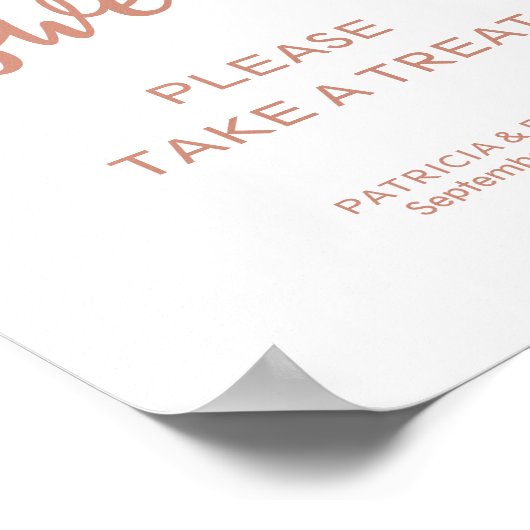 バラエレガント金ゴールド愛は甘いトリートサインを取る ポスター (角)