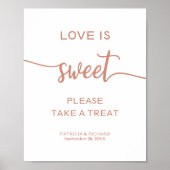 バラエレガント金ゴールド愛は甘いトリートサインを取る ポスター (正面)