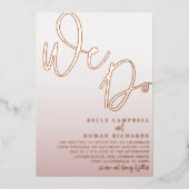 バラエレガント金ゴールド我々は結婚式招待状フォイルイン 箔招待状 (正面)